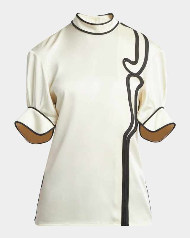 Swirl Embroidered Fitted Shirt